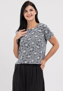 Krizia Special Fabric Square Neck Blouse Top