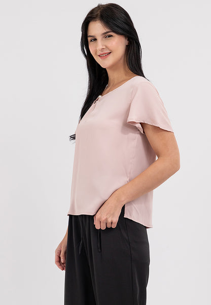 Krizia Pearl Detail Flares Sleeve Blouse