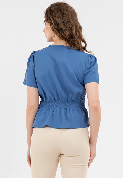 Krizia Wrap-style Design and Draped Pleats Blouse Tops