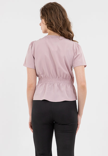 Krizia Wrap-style Design and Draped Pleats Blouse Tops