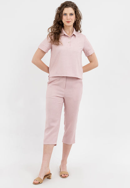 Krizia Collared Top Blouse and Pants 2 Piece Set Terno