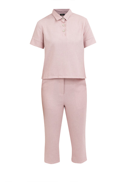 Krizia Collared Top Blouse and Pants 2 Piece Set Terno