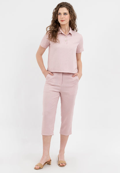 Krizia Collared Top Blouse and Pants 2 Piece Set Terno