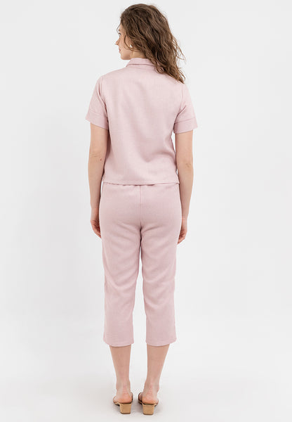 Krizia Collared Top Blouse and Pants 2 Piece Set Terno