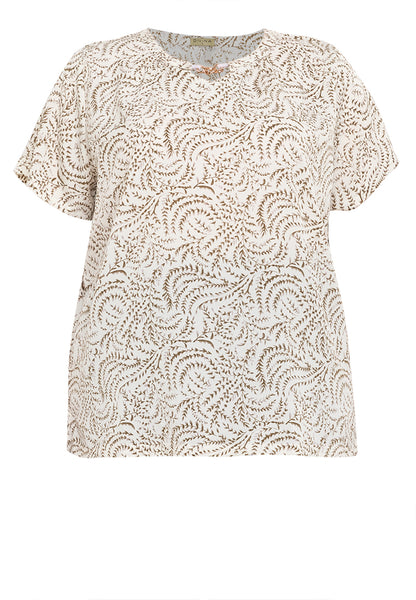 Divina Plus Size Paisley Print Neck Detail Blouse Top