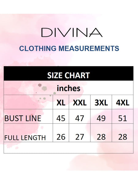 Divina Plus Size V-Detail Printed Blouse