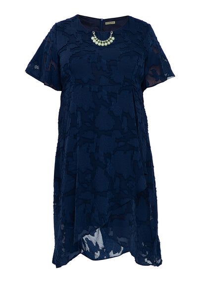 Plus Size Special Fabric Overlap Hem Midi Dress