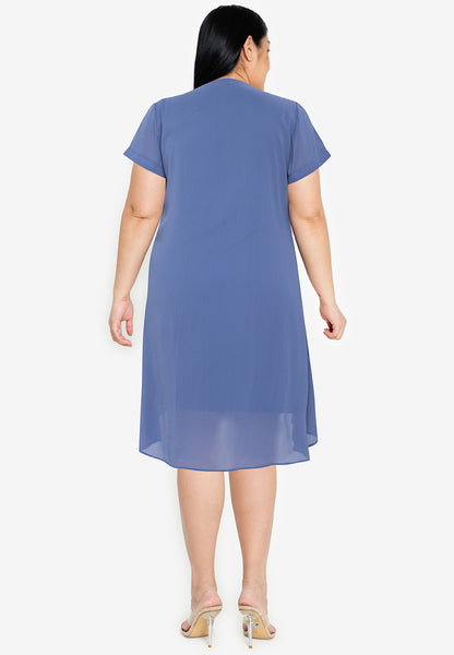 Divina Plus Size Overlap Shift Dress