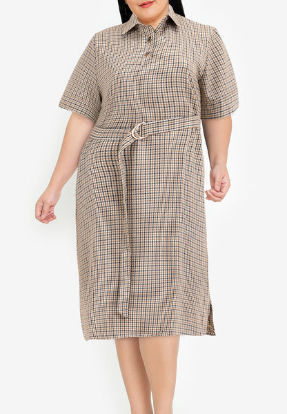 Divina Plus Size Shirt Dress with Belt