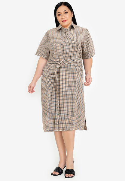 Divina Plus Size Shirt Dress with Belt