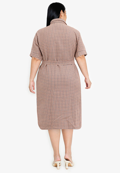 Divina Plus Size Shirt Dress with Belt