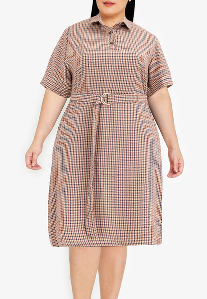 Divina Plus Size Shirt Dress with Belt