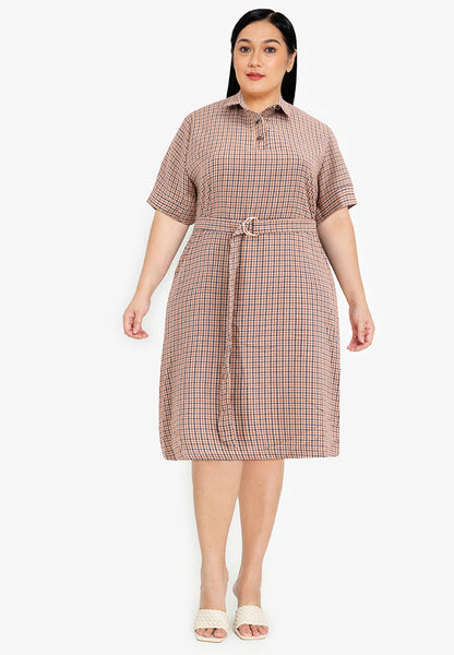 Divina Plus Size Shirt Dress with Belt