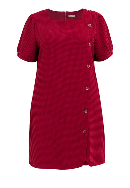 Divina Plus Size Cotton Waffle Squareneck Dress