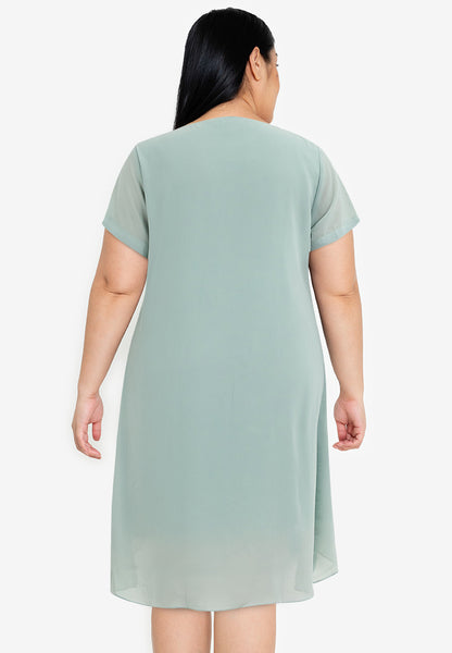 Divina Plus Size Premium Overlay Shift Dress