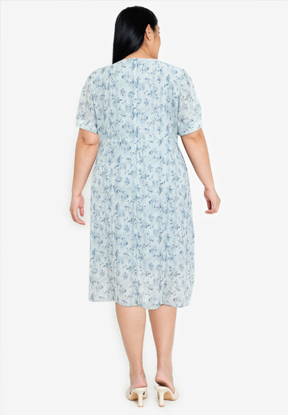 Divina Plus Size Overlap Hem Midi Dress