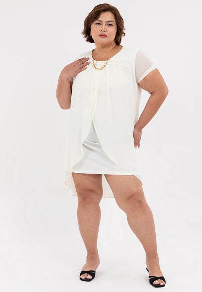 Divina Plus Size Premium Overlay Shift Dress