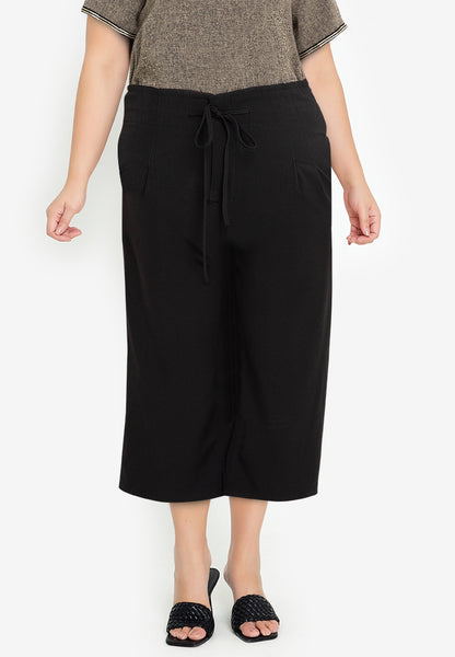 Divina Plus Size Garterized Drawstring Waist Pants