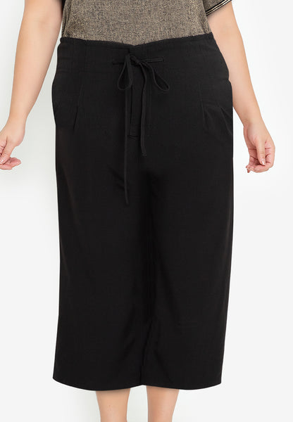 Divina Plus Size Garterized Drawstring Waist Pants