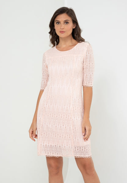 Premium Lace 3/4 Sleeve Dress with Trimmings