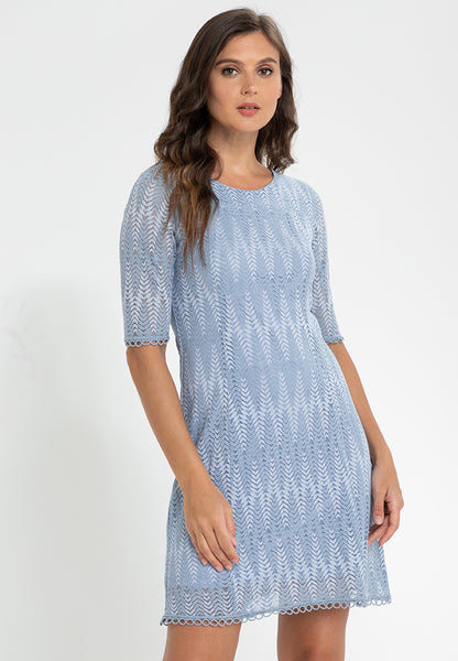 Premium Lace 3/4 Sleeve Dress with Trimmings