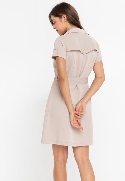 Krizia Double Breasted Trench Dress with Belt