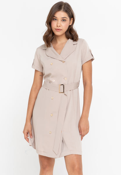 Krizia Double Breasted Trench Dress with Belt