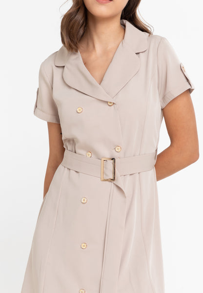 Krizia Double Breasted Trench Dress with Belt