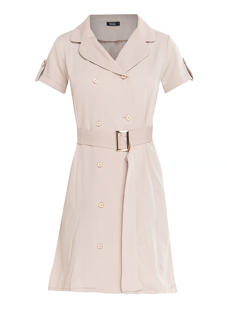 Krizia Double Breasted Trench Dress with Belt