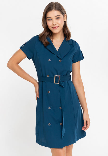 Krizia Double Breasted Trench Dress with Belt