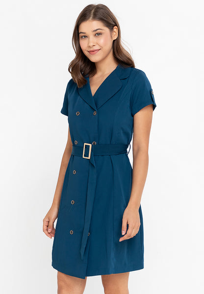 Krizia Double Breasted Trench Dress with Belt