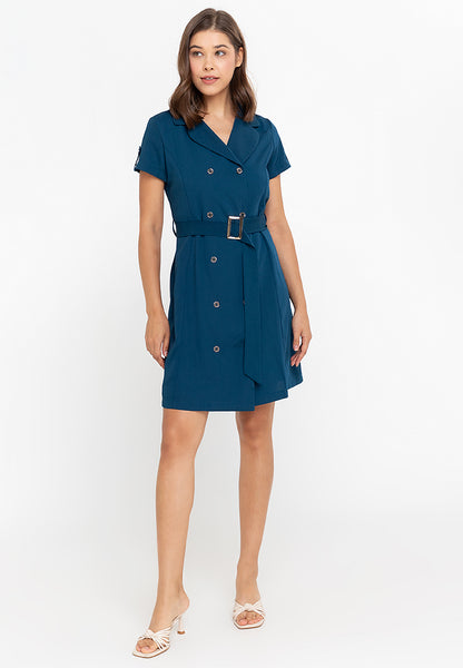 Krizia Double Breasted Trench Dress with Belt