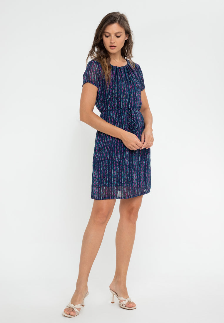 Krizia Pleated Shift Dress Korean Style