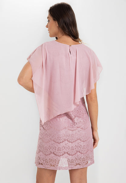 Krizia Overlay Lace Dress with Necklace