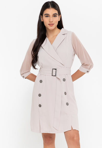 Krizia Cotton Blend Trench Dress with Belt