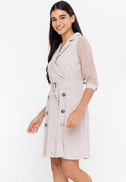 Krizia Cotton Blend Trench Dress with Belt