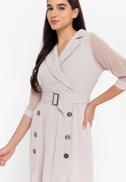 Krizia Cotton Blend Trench Dress with Belt