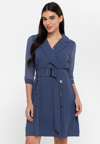 Krizia Cotton Blend Trench Dress with Belt