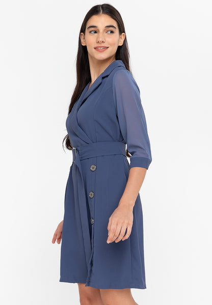 Krizia Cotton Blend Trench Dress with Belt