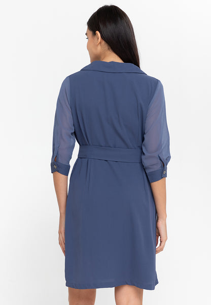 Krizia Cotton Blend Trench Dress with Belt