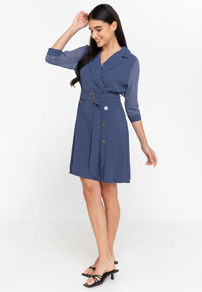 Krizia Cotton Blend Trench Dress with Belt