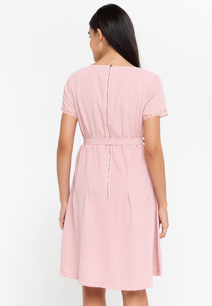 Krizia V Detail Tie Waist Shirt Dress