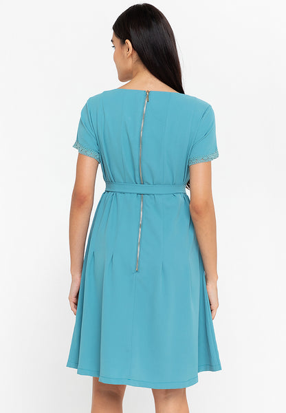 Krizia V Detail Tie Waist Shirt Dress