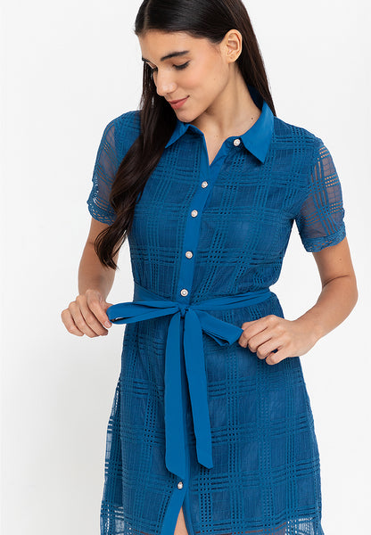 Krizia Shirt Dress with Sleeve Trimming