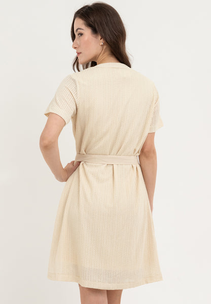 Krizia Front Flap Detail Button Down Tie Waist Dress