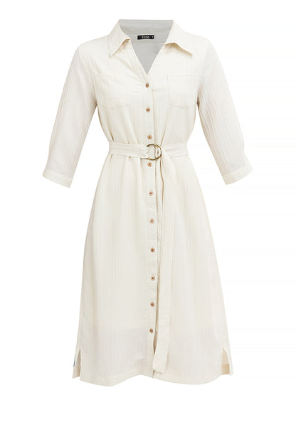 Krizia Button Down Collared 3/4 Sleeve Shirt Dress