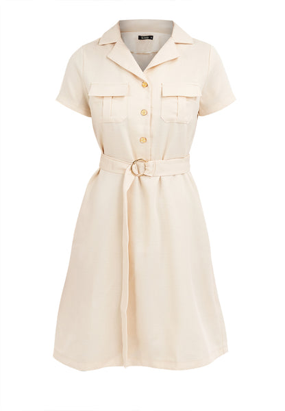 Krizia Button Down Front Pocket Dress with Belt