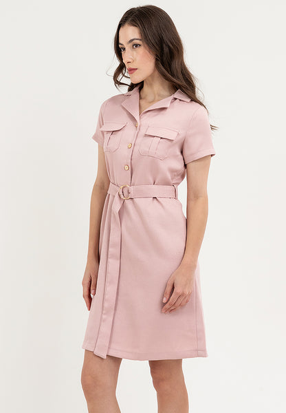 Krizia Button Down Front Pocket Dress with Belt