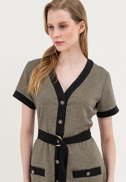 Krizia Tweed Button Down Dress