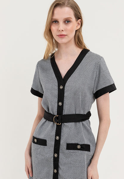 Krizia Tweed Button Down Dress